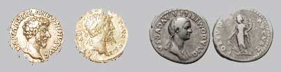 old Roman denarius coins